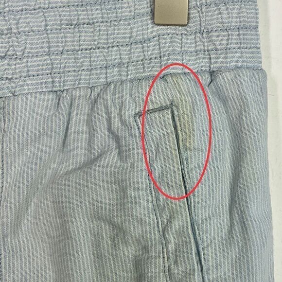 Lou & Grey Blue White Striped Linen Blend Tapered Pants Small - Picture 2 of 5